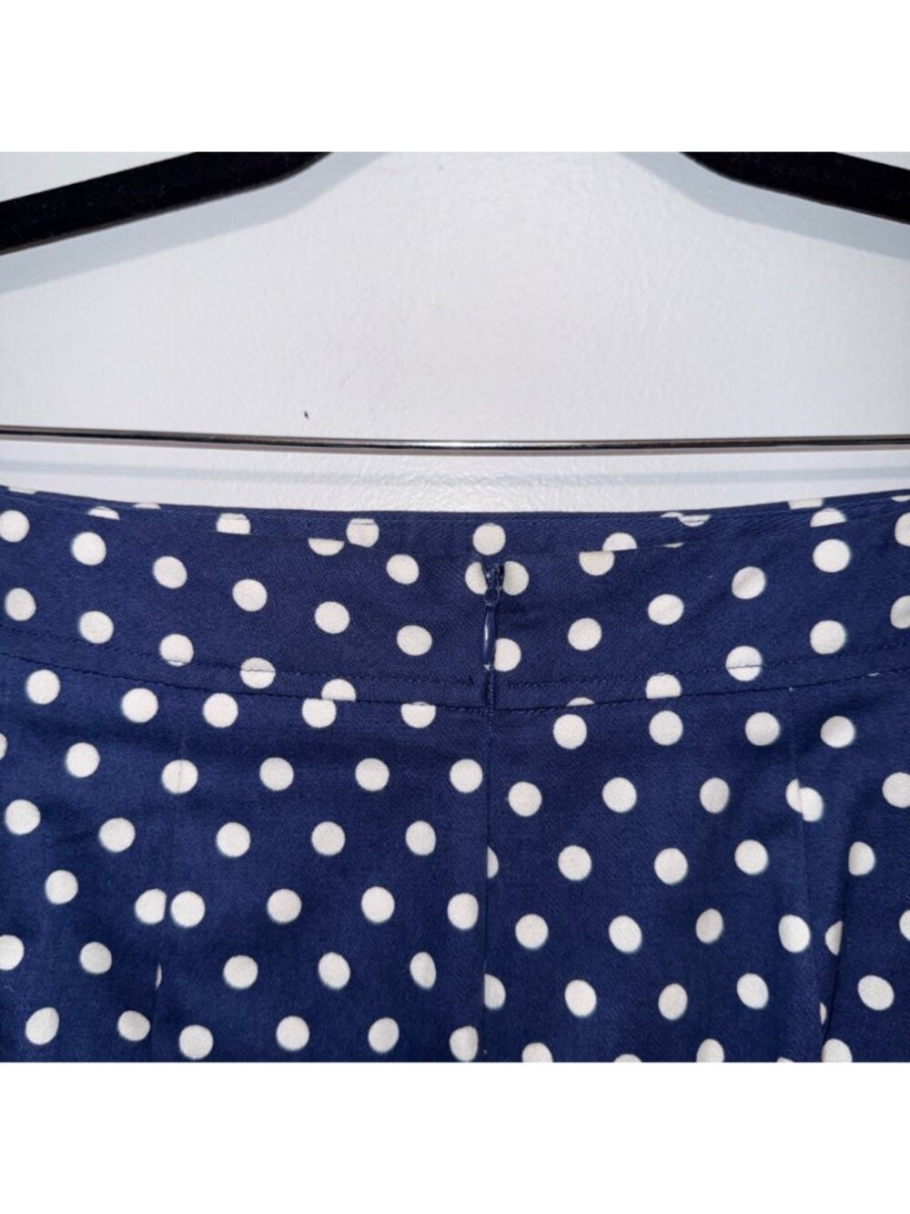 Pixley Navy & White Polka Dot Skirt Size Large Womens Casual A-Line Style - Picture 4 of 5